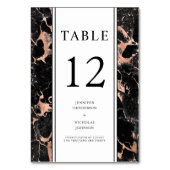 ブラックエレガントバラ金ゴールドマーブル結婚ズ テーブルナンバー (正面)