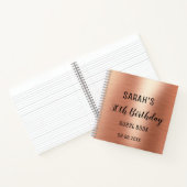 ブラックエレガントバラ金ゴールド30thバースデーゲスト ノートブック (内部)