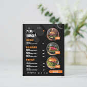 ブラックエレガントバーガー レストランメニュー招待状 (スタンド正面)