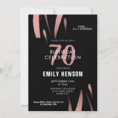 ブラックエレガントピンクウォーターカラー70thバースデーパーティー 招待状 (正面)