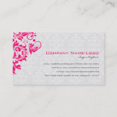 ブラックエレガントピンク&ホワイトヴィンテージフローラマスク 名刺 (裏面)