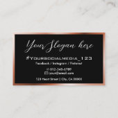 ブラックエレガントピーチピンクグラデーション美しいラッシュアイディア 名刺 (裏面)