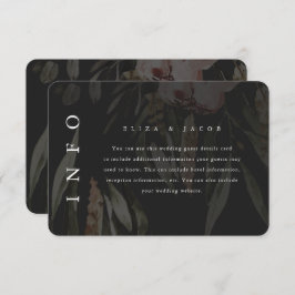 ブラックエレガントフローラス結婚ゲスト詳細 出欠カード