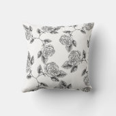 ブラックエレガントフローラダマスクシモダンック クッション (裏面)