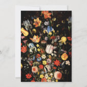 ブラックエレガントフローラブライダルシャワー 招待状 (裏面)