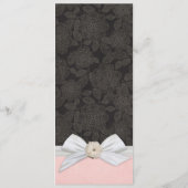 ブラックエレガントフローラリボンダマスク結婚式メニュー メニュー (裏面)