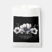 ブラックエレガントフローラ結婚の感謝 フェイバーバッグ (正面)