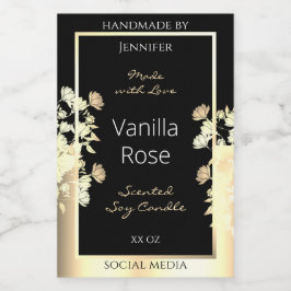 ブラックエレガントフローラ製品のパッケージラベル金ゴールド フードラベル