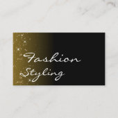 ブラックエレガントブラウングリッタースターズシックと写真 名刺 (正面)