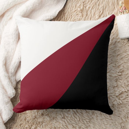 ブラックエレガントブルゴーニュとホワイト装飾用クッション クッション (ブランケット)