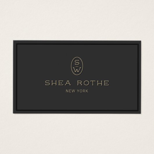 ブラックエレガントプロフェッショナルモノグラム3Dタイポグラフィ (正面)