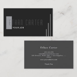 ブラックエレガントプロフェッショナルモノグラム 名刺