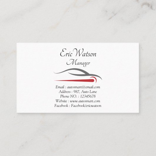 ブラックエレガントプロフェッショナル自動車 名刺 (裏面)