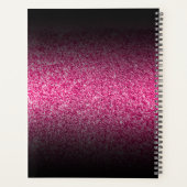 ブラックエレガントホッグラデーショントピンクグリッターモノグラム プランナー手帳 (裏面)