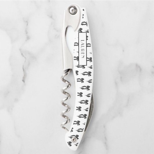 ブラックエレガントボウ名前をカスタムする ソムリエナイフ (正面)