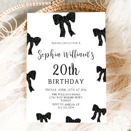 ブラックエレガントボウ20thバースデーパーティーへの招待 招待状