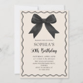 ブラックエレガントボウ50thバースデーパーティーへの招待 招待状 (正面)