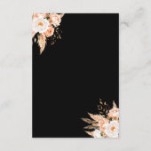 ブラックエレガントボホシックフローラ秋の結婚式 エンクロージャーカード (裏面)