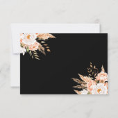 ブラックエレガントボホシックフローラ秋の結婚式 出欠カード (裏面)