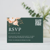 ブラックエレガントボホシックフローラ秋の結婚式 出欠カード (スタンド正面)