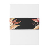 ブラックエレガントボホシックフローラ結婚ズ 招待状ベリーバンド (裏面例)