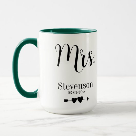 ブラックエレガントミセス夫の妻の結婚カップル マグカップ (左)
