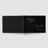 ブラックエレガントミニマル結婚リスト ゲストブック (全面)