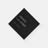 ブラックエレガントミニマル結婚リスト スタンダードカクテルナプキン (角)