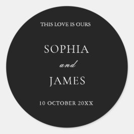 ブラックエレガントミニマル結婚リスト ラウンドシール