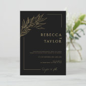 ブラックエレガントミニマル結婚式招待状 招待状 (スタンド正面)