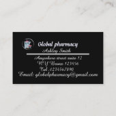 ブラックエレガントミニマル薬局 名刺 (裏面)