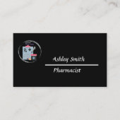ブラックエレガントミニマル薬局 名刺 (正面)