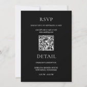ブラックエレガントミニマ結婚リストの全独身 招待状 (裏面)