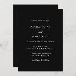 ブラックエレガントミニマ結婚リストの全独身 招待状