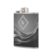 ブラックエレガントメタリックラグジュアリーモノグラム フラスク (左)