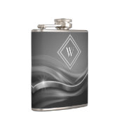 ブラックエレガントメタリックラグジュアリーモノグラム フラスク (右)