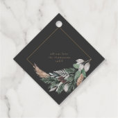 ブラックエレガントメリークリスマスに緑のリース フェイバータグ (裏面)