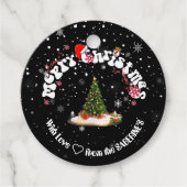ブラックエレガントメリークリスマスグラフィティラウンド フェイバータグ (正面)
