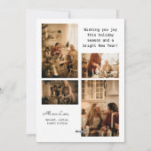 ブラックエレガントメリークリスマスファミリー5枚フォトカード シーズンカード (裏面)