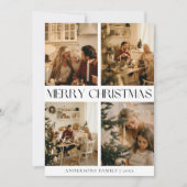 ブラックエレガントモダンメリークリスマスホリデーカード シーズンカード (正面)