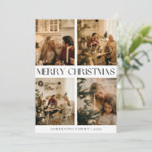 ブラックエレガントモダンメリークリスマスホリデーカード シーズンカード (スタンド正面)