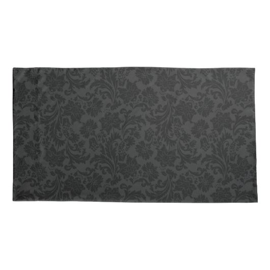 ブラックエレガントモノクロフローラマスク 枕カバー (裏面)