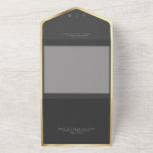 ブラックエレガントモノグモダンラムディナー オールインワン招待状 (外側)