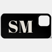 ブラックエレガントモノグラムイニシャル Case-Mate iPhoneケース (裏面 (横))