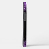 ブラックエレガントモノグラムパープルグリッター Case-Mate iPhoneケース (裏面 / 右)