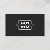 ブラックエレガントモノグラムプロフェッショナルパーソナルブランド 名刺 (裏面)