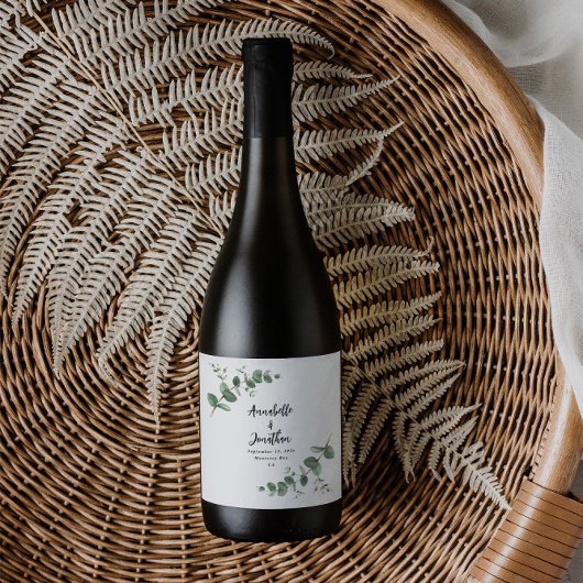 ブラックエレガントユモダンーカリ結婚のワインラベル ワインラベル