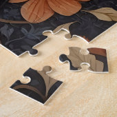 ブラックエレガントレイヴン・ウィリアム・モリスインスパイアフローラ ジグソーパズル (側面)