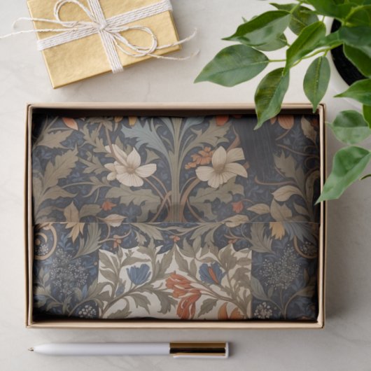 ブラックエレガントレイヴン・ウィリアム・モリスインスパイアフローラ 薄葉紙 (ギフト)