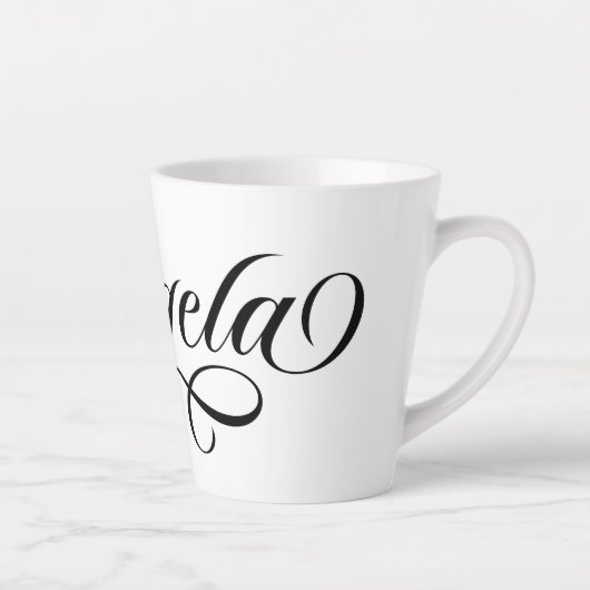 ブラックエレガントレタリングアンジェラ カフェラテマグ (右)